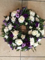Purple and White Wreath
